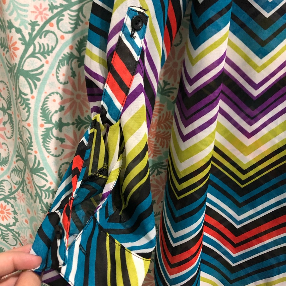 Lane Bryant Multi Stripe Button Down - image 6